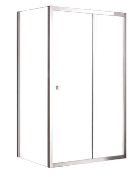 Dušo sienelė Besco Duo Slide 90, 90 cm x 195 cm, skaidri sp./skaidrus