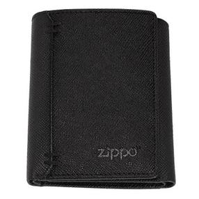 Maks Zippo Saffiano Tri-fold, melna krās.
