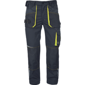 Darbo kelnės vyrams Cerva Emerton Stretch, juoda sp./geltona sp., 60 dydis