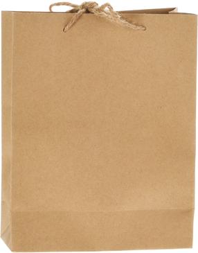 Dovanų maišelis Mažas, 8 cm x 23 cm x 18 cm, ruda sp.