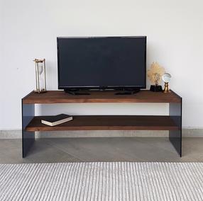 TV staliukas Kalune Design TV100, riešuto sp., 120 cm x 35 cm x 45 cm