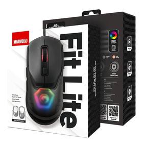 Vadu spēļu pele Marvo Fit Lite G1 *, ar vadu pie usb / ps/2, melna krās.