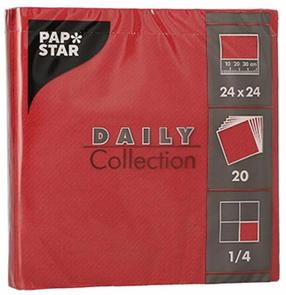 Popierinės servetėlės Pap Star Daily Collection, 24 cm x 24 cm, bordo sp., 20 vnt.