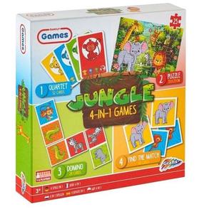 Stalo žaidimų rinkinys Grafix Jungle 4in1 60492, EN DE PL