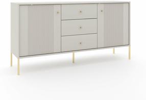 Komoda Iseo IS03, aukso/balta, 154.5 cm x 39 cm x 79 cm