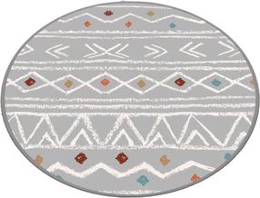 Vonios grindų kilimėlis Foutastic Ballocco Circle, balta sp./pilka sp., 80 cm x 80 cm, Ø 80 cm
