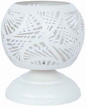 Svečturis Home4you Sandy 76779, metāls, Ø 15 cm, 16 cm, balta krās.