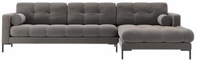 Kampinė sofa Cosmopolitan Design Bali Bluvel 13, šviesiai pilka sp., dešininė, 185 x 293 cm x 75 cm