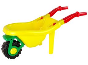 Žaislinis karutis Lean Toys Garden Wheelbarrow, geltona sp., 728 mm x 305 mm