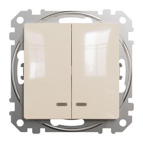 Выключатель Schneider Electric Sedna Design SDD112105L, 2 кл., бежевый цв.