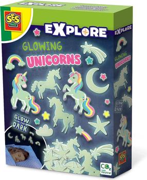 Sienas uzlīme SES Creative Glowing Unicorns, daudzkrāsaina