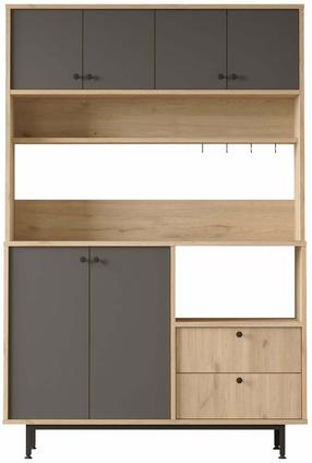 Daugiafunkcinė virtuvės spinta Kalune Design RE5-W, antracito sp./ąžuolo sp., 35.5 cm x 120 cm x 180 cm