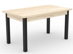 Valgomojo stalas išskleidžiamas ADRK Rodos 81, juoda sp./sonoma ąžuolo sp., 140 - 180 cm x 80 cm x 76 cm