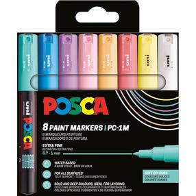 Universaalne markerite komplekt Posca Uni, ühepoolsed, mitmevärviline, 8 tk