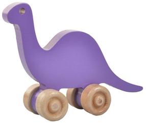 Stumjamās rotaļlietas Wood&Joy Mini Dinosaur, 13 cm, violeta krās.