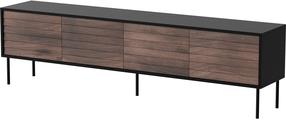 TV skapītis Cama Meble Cortina, melns krās./valriekstu krās., 40 cm x 200 cm x 55 cm