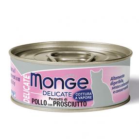 Kassi märgtoit Monge Delicate Chicken & Ham, kanaliha/sink, 0.08 kg