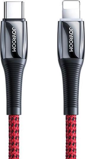 Kabelis Joyroom, Lightning/USB Type-C, juoda sp./raudona sp., 20 W