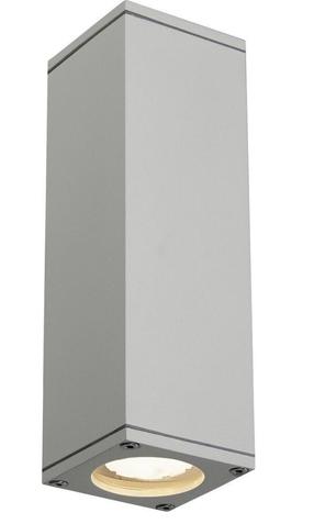 Sieninis lauko šviestuvas SLV Theo QPAR51, 35W, GU10, IP44, sidabro sp., 7 cm x 22.5 cm