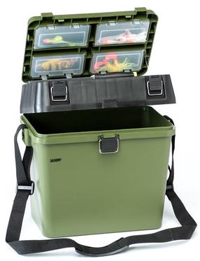 Žvejybinė dėžė Jaxon Fishing Seat Box RH-161, 35 cm, tamsiai žalia sp.