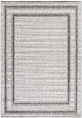Kilimas lauko terasoms Ayyildiz Aruba Border 4901, kreminė sp./pilka sp., 100 cm x 60 cm