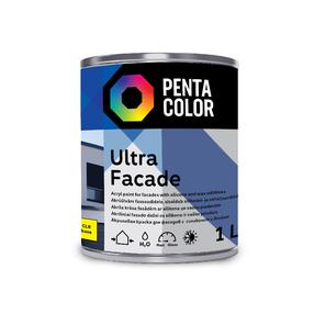 Fasādes krāsas bāze Pentacolor Ultra Fasad Ultra Facade, emulsija, pilnīgi matēta, 1 l