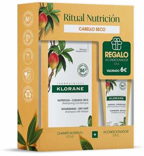 Набор средств по уходу за волосами Klorane Ritual Nutrition Mango, 2 шт., 450 мл