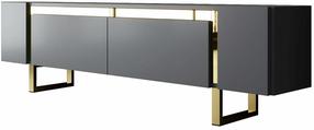 Televizoriaus spintelė Kalune Design Yildiz, antracito sp./aukso sp., 30 cm x 180 cm x 50 cm