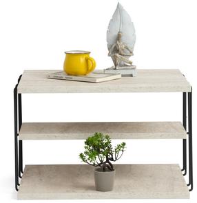 Staliukas Kalune Design Lifon, juoda sp./travertine sp., 40 cm x 50 cm x 33 cm