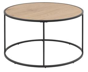 Žurnalinis staliukas Home4you Seaford, ąžuolo/juoda, 80 cm x 80 cm x 45 cm