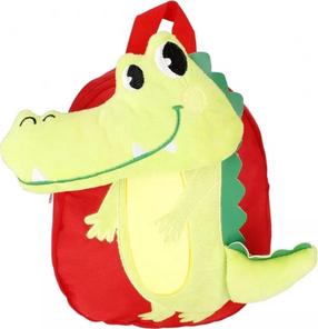 Vaikiška kuprinė Starpak 3D Crocodile, raudona sp./žalia sp., 27 cm x 26 cm x 14 cm