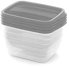Pārtikas trauks Curver Vedo, 0.75 l, 15.5 cm x 12 cm, caurspīdīga krās./pelēka krās., 4 gab.