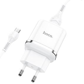 Telefona lādētājs Hoco N3, Micro USB, 100 cm, balta krās., 18 W