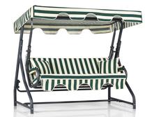 Lauko sūpynės Kalune Design Olea 3 561CLR1721, balta sp./žalia sp., 200 cm x 110 cm x 165 cm