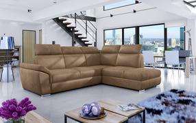Kampinė sofa Loreto Monolith 09, ruda sp., dešininė, 210 x 260 cm x 102 cm