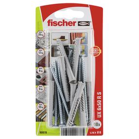 Dībelis Fischer, skrūves, 6 mm x 50 mm, 10 gab.