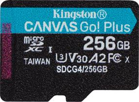 Atmiņas karte Kingston Canvas Go! Plus SDCG4/256GBSP, 256 GB, 200 Mb/s