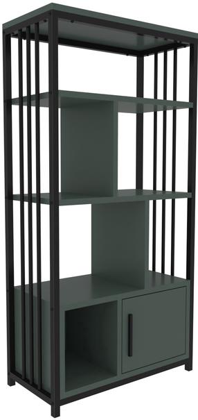 Pastatoma lentyna Kalune Design Valero 875ZNA4571, juoda sp./žalia sp., 120 cm x 60 cm x 29.6 cm