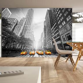 Fototapetas Artgeist New York - Yellow Taxis, 105 cm x 105 cm