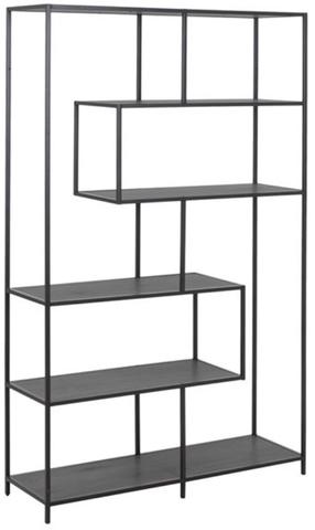 Pastatoma lentyna Home4you Seaford AC87944, juoda sp., 185 cm x 35 cm x 114 cm