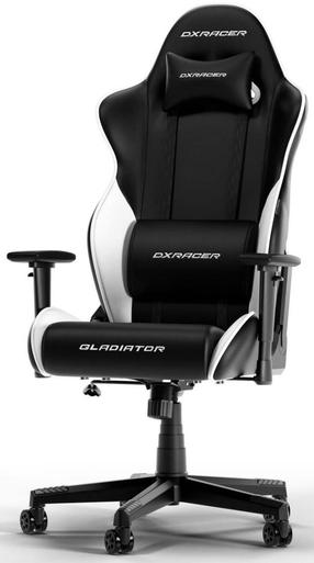Žaidimų kėdė DXRacer Gladiator L N23, 57 x 66 x 135 cm, balta sp./juoda sp.