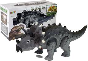 Rotaļlietu figūriņa, dinozaurs Lean Toys Triceratops, 16 cm, pelēka krās.