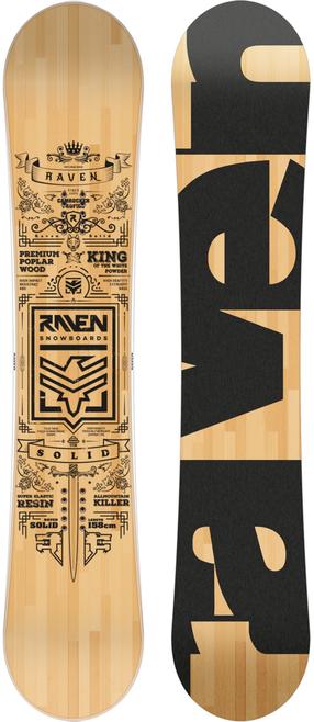 Snieglentė Raven Solid Classic B, juoda sp./medžio sp., 158 cm x 25.3 cm