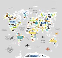 Fototapetas Art For The Home Kids World Map, 280 cm x 300 cm
