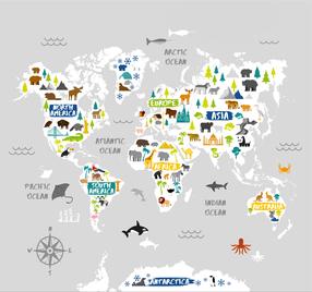 Fototapetas Art For The Home Kids World Map, 280 cm x 300 cm