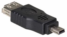 Адаптер Akyga AK-AD-07 USB A male, Mini USB B male, черный цв.