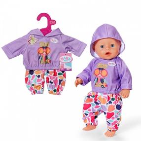Комплект одежды для куклы Zapf Creation Baby born Hoodie Outfit 837306, фиолетовый цв./многоцветный