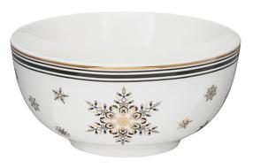Ziemassvētku bļoda Ambition Art Deco Stars Christmas, zelta krās./balta krās./melna krās., 14 cm, 0.61 l