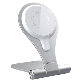 Bezvadu lādētājs Nillkin MagStand, Qi Wireless/USB-C female, sudraba krās.