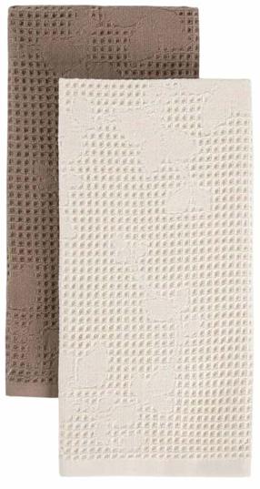 Virtuvinių rankšluosčių rinkinys Homla Taren 246372, ruda sp./balta sp., 60 cm x 40 cm, 2 vnt.